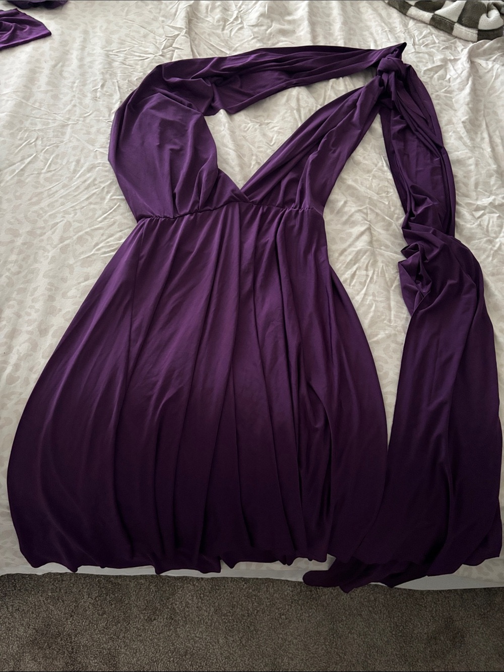 Lulu's Plum Purple Wrap-Style Backless Dress